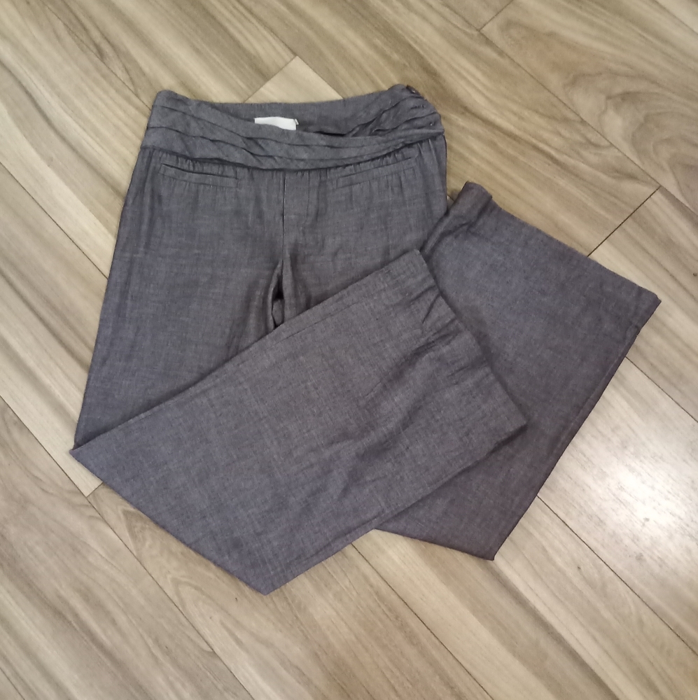 Elevenses Anthropologie Brown Wide Leg Pants.
